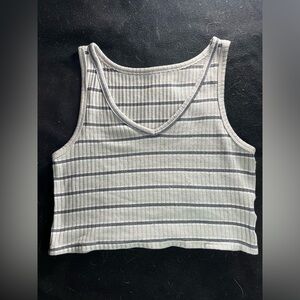 grey striped tank top